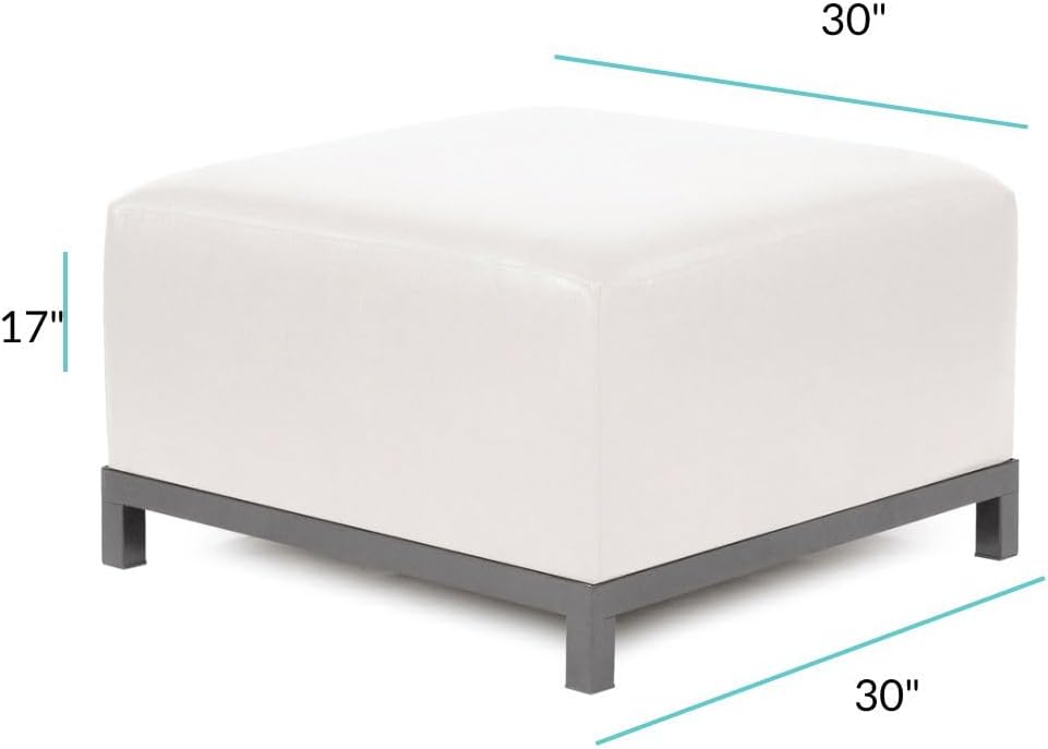 Howard Elliott Collection Axis Ottoman Replacement Cover for Howard Elliott Axis Chair, 100 Percent Polyester Fabric Furniture Cover for Indoor or Outdoor Use, Patio and Home Accent, Avanti White