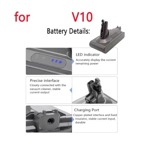 Batería de aspiradora para Dyson V10 V11 V12 repuesto de mano 6