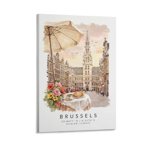 Décoration esthétique de chambre poster Bruxelles pour habiller un grand mur