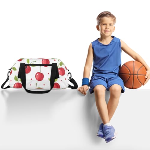 Cute Cherry Pattern Kids Duffle Bag Boys Girls Small Sport Dance Gym Bag for Overnight Travel Weekender Carry On2