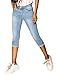 EGOMAXX Damen Capri Jeans Shorts Stretch Skinny 3/4 Bermuda Kurze 5 Pocket Hose Weich Denim Casual, Farben:Hellblau, Größe:42