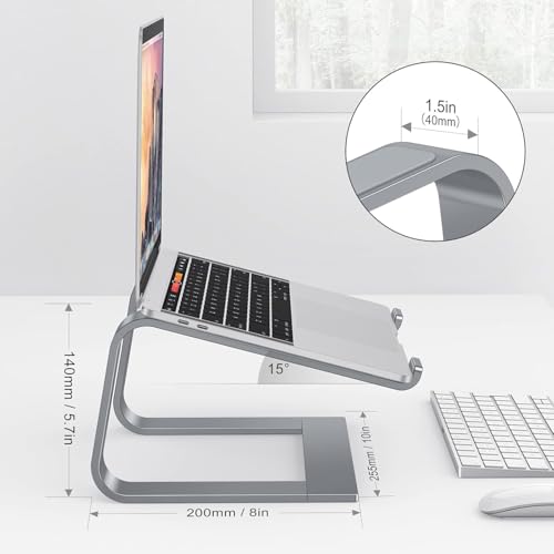 image for OMOTON Laptop Stand for Desk, Detachable Laptop Riser, Aluminum Laptop