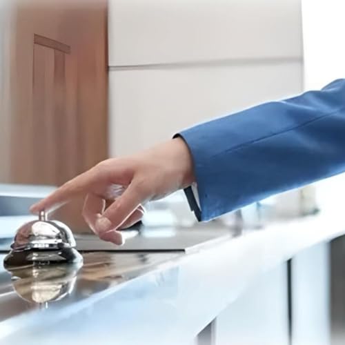 Kit 2 Sino Sineta Campainha de Mesa para Restaurante Hotel Recepção Bar Pizzaria Cozinha