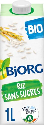BJORG - Boisson Riz Sans Sucres - Boisson Végétale Bio - Pauvre en Acides Gras Saturés - à Boire et à Cuisiner - Petit-Déjeuner Et Goûter - 1 L