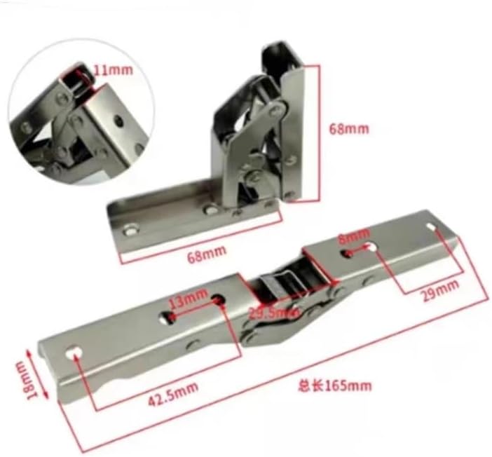 90Degree Hole-Free Folding Spring Hinge Table Legs Brackets 180 Degree Furniture Hardware 1Pcs(1Pcs)