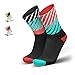 Produktbild INCYLENCE Diagonals lange gepolsterte Laufsocken, Running-Socks, atmungsaktive Sportsocken mit Anti-Blasen Schutz, Kompressionsstrümpfe, Schwarz, Türkis, Neonrot, 43-46