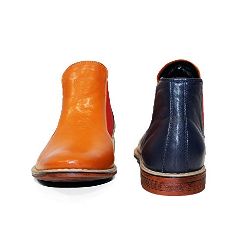 Peppeshoes Modello Mixerro - Eu 45 - Us 12 - Uk 11-30 Cm - Handmade Italian Mens Color Colorful Ankle Chelsea Boots - Cowhide Smooth Leather - Slip-On #TOP2