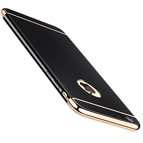 iPhone 6S Case, TORRAS [Lock Series] 3 in 1 Ultra-thin Premium Hard Case Non-Slip Matte Surface with Electroplate Frame for iPhone 6/ 6S- Black