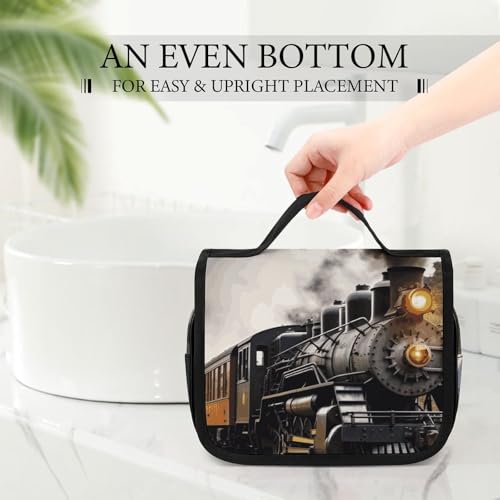 Trousse de toilette train à vapeur blanche étanche pour voyage 22cm