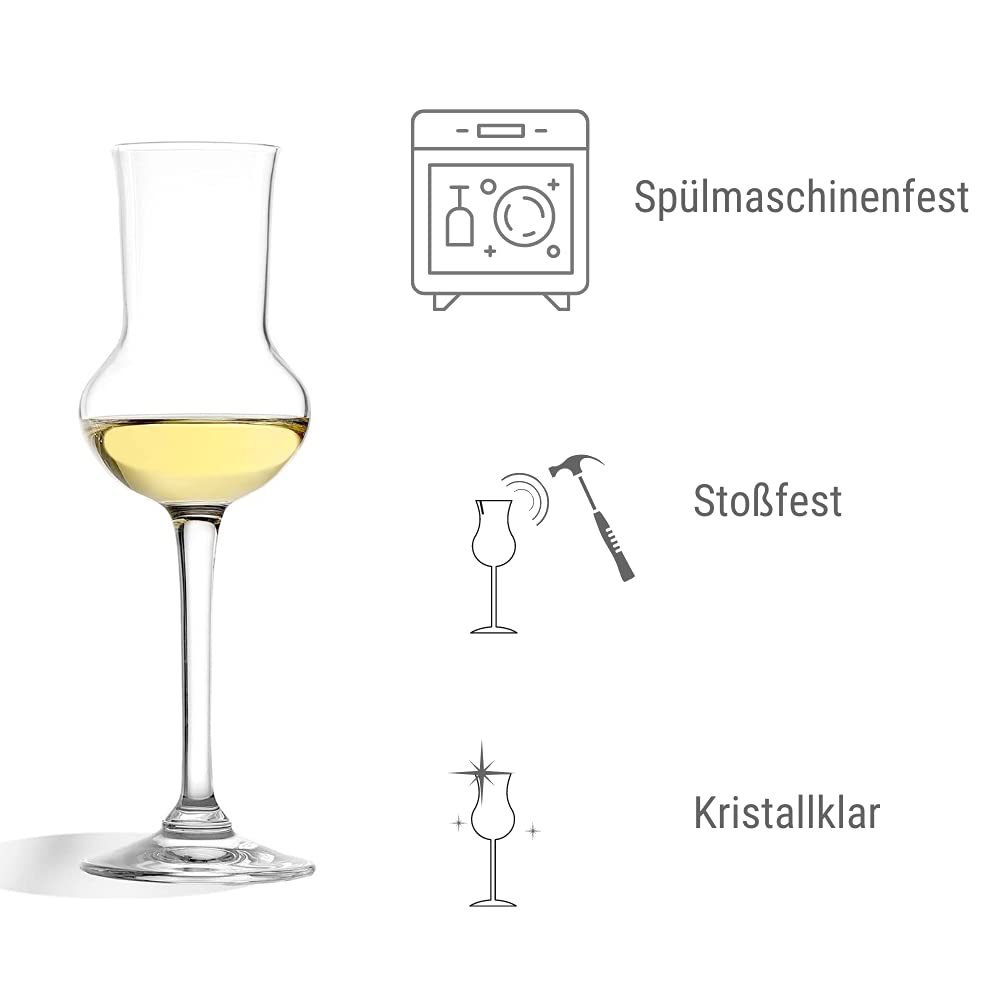 Copas para aguardiente de Stölzle Lausitz, juego de 6, de 87 ml, en imitación a cristal soplado, aptas para lavavajillas, de máxima calidad