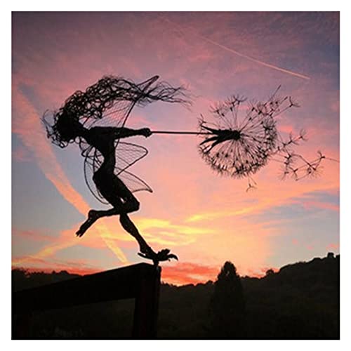 Xxdong Lxrzls Garden Fairy Decoration Stake Dandelions Metal Elf Silhouette Ornament For Yard Art Decor Lawn Landscape Sculpture Decoration (Color : Style B) #TOP5