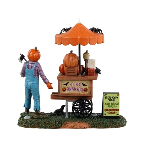 Spooky Town Pumpkin Patch Vendor figura gris para aldeas Halloween 5