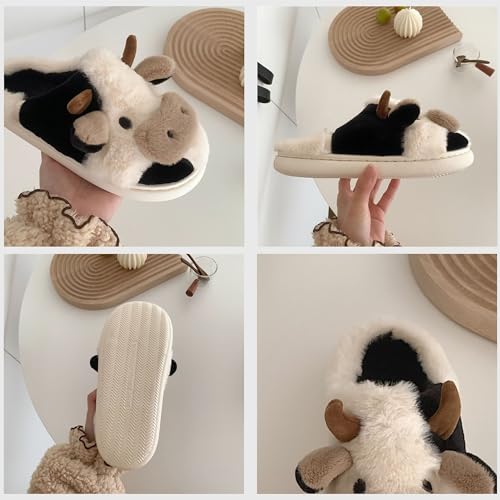 Jerzmy Cute Animal Cow Pig Men Women House Slippers, Comfy Memory Foam Cloudy Soft Slippers Plush Home Shoes for Bedroom Living Room Indoor4