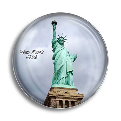 Aimant de réfrigérateur en verre motif statue de la Liberté de New York - Souvenirs de réfrigérateur - Joli aimant en cristal - Décoration pour tableau blanc, bureau, maison