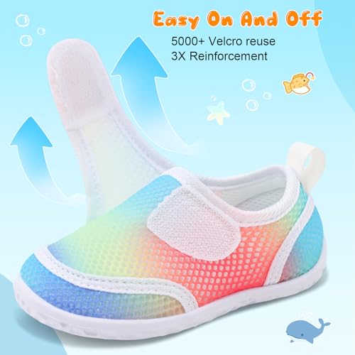 Image of FEETCITY Toddler Water Shoes Boys Girls Swim Shoes Quick Dry Kids Aqua Socks Barefoot for Beach Swimming Pool