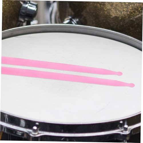 Baquetas ibasenice, 1 par, luminosas para batería y percusión, construcción de nailon, agarre ergonómico, color rosa fluorescente miniatura 6