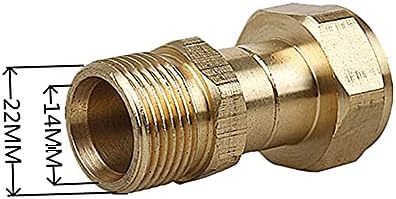 Pressure Washer Swivel Joint Brass High Pressure Washer Coupler Male M22 Hose Adapter for Car Cleaning Water Gun 14mm Internal Thread 3000 Psi Cadac Quick Release Gas Connector