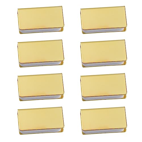 UFURMATE Non Magnetic Latch Clamp, 8Pcs Adjustable Frameless Glass Clip Rectangular Metal Magnetic Door Touch Clamp for 3-6mm Thick Glass Door (Gold)