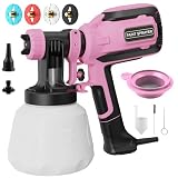 Paint Sprayer, HVLP Spray Gun with Cleaning & Blowing Joints, 4 Nozzle Sizes & 3 Spray Patterns, Easy to Clean, for...
