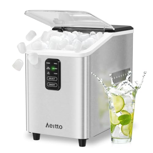 Portable Countertop Bullet Ice Machine, 6-Minute Fast Ready, 26 lbs Per Day, 2 Ice Sizes, 8 Bullet Ice Cubes Each Batch by Aeitto - Used condition - US$183.99