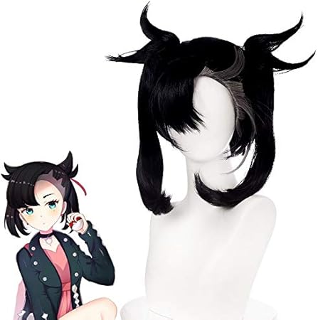 Amazon Co Jp アニメポケモン剣と盾マーニー ウィッグコスプレ衣装ショートブラックグレーダブルポニーテールコスプレヘアウィッグ ウィッグキャップ ホビー
