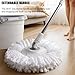Spin Mop with Adjustable Stainless Steel Handle, Microfiber Replacement Head Refills, Detachable Wringer Basket, mop and Bucket Set for All Floor Cleaning,Green