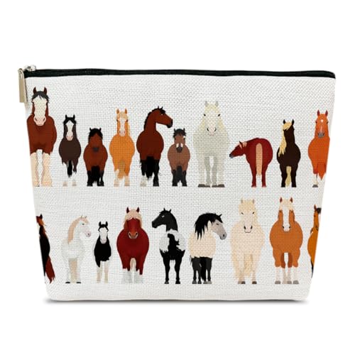 Ythuil Horses Themed Gifts for Women Girls, Horses Makeup Bag for Purse
