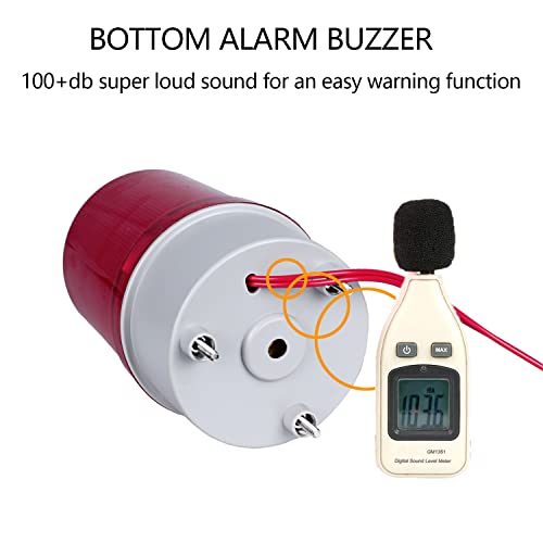 Industrial Led Rotating Strobe Beacon Warning Lights, Electrical Revolving Signal Lights For Emergency, 110V Ac, Red, No Buzzer #TOP3