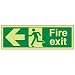 vsafety 14003 ax-g cartello"uscita antincendio, freccia verso sinistra, Glow in Dark, 1 mm, in plastica, paesaggio, 300 mm x 100 mm, colore: verde