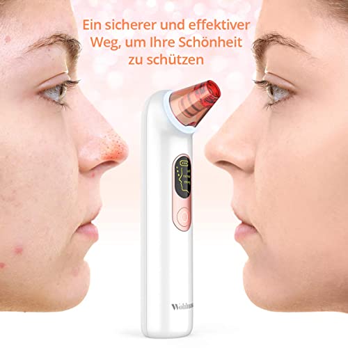 Wohlman pro Mitesserentferner Porenreiniger Vakuumsauger, 4 Funktionsköpfe, 3 Modi, LED-Bildschirm und geräuscharmes… - Image 4