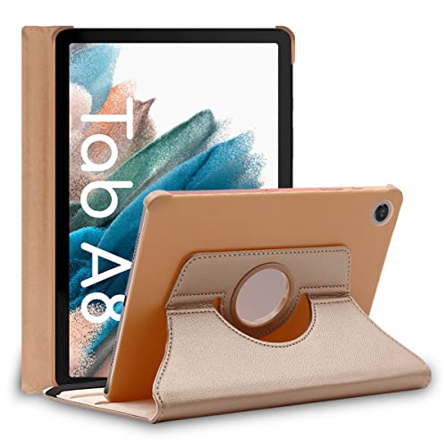 ebestStar - Funda para Samsung Galaxy Tab A8 10.5 (2021) SM-X200 X205, Carcasa Capa Giratoria, 360 Protectora, Cuero PU Soporte, Dorado