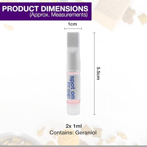 2 Spot On For Dogs Flea & Tick Repellent - 2 Tubes, Pet Grooming Kit Repel, Up To 4 Weeks Insect Treatment, Kills Fleas Ticks Lice, Puppies, Supplies, Pet Accessories