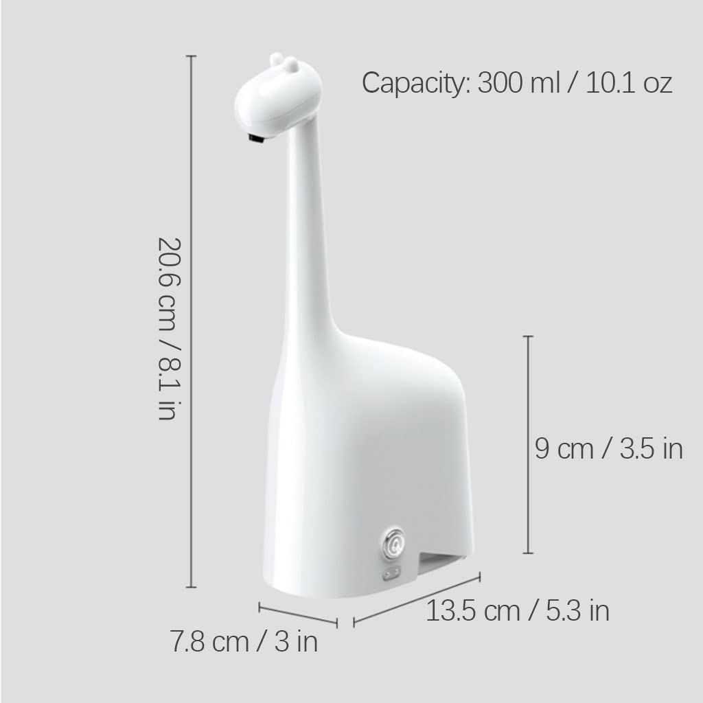 Pratico Dispenser Automatico di Sapone in Schiuma Dispenser Bianco da Cucina da appoggio Bottiglia di Sapone da Bagno 300 ml (10,1 Once) Ricaricabile Popolare