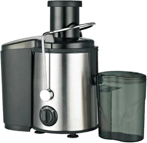 Exprimidor centrífugo de 800 W: máquina para hacer jugos con 2 velocidades, tolva de alimentación ancha y prensa de cítricos de acero inoxidable, para fruterías, extrae frutas y verduras enteras