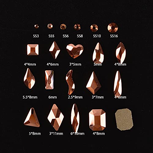 Melinds 8620Pcs Nail Art Mixed Shapes Glass Crystal Rhinestone Kits Flatback 3D Rose Gold Gems Rhinestone Nail Phone Cloth Craft Decorations With Rhinestones Picker #TOP1