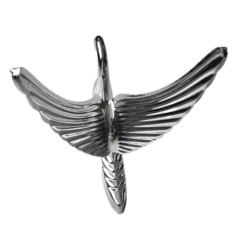 Image of Heavy-Duty Chromed Swan Hood Ornament, Cast Metal