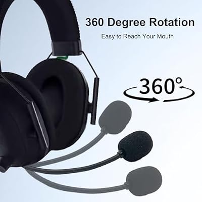 Replacement Microphone Compatible with Razer BlackShark V2,V2 Pro Gen 1,V2 SE Wireless Gaming Headset for PS4 PS5 Xbox One Series Computer PC Noise Isolation Mic with Windscreen,3.5mm Black
