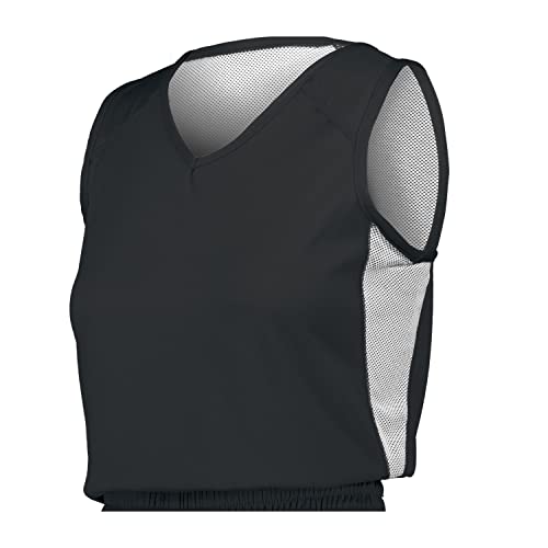 Russell Athletic Camiseta feminina reversível de camada única única, Preto/branco, P