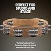 Meinl Percussion Traditional Wood Tambourine - 2-Row Tambourine - 10-inch Diameter - Siam Oak / Steel, Walnut Brown / Natural (TA2WB) #1