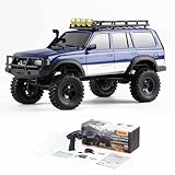 FCX18 FMS RC Crawler Toyota Cruiser LC80-1/18 Offroad Trucks 4X4 RC Rock Crawler with Portal Axles, LED Lights for Adults (Blue)