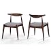 Christopher Knight Home Francie Fabric Finish Dining Chairs (Set of 2), Dark Beige and Walnut