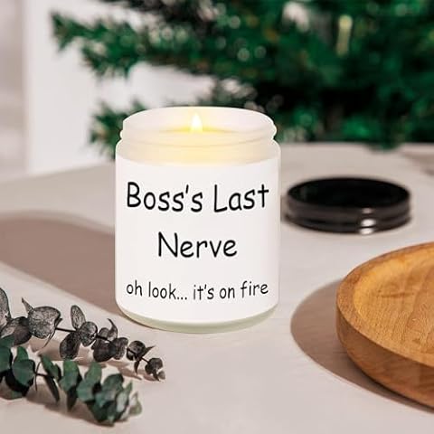 Boss Gifts, SUVEUS Best Boss Gifts for Women, Men, Handmade Natural Soy Scented Candle, Funny Gifts for Boss, Boss Day Gifts (7oz) Cover