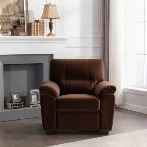 Image of Anderson 1 Seater Chair Sofa for Living Room | Chairs for Living Room| Premium Fabric Chair for Home Office (Brown Fabric, 1 Seater)
