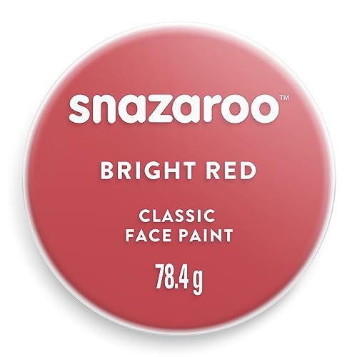 Snazaroo 1175055 makijaż dla dzieci, przyjazny dla skóry, hipoalergiczny makijaż twarzy na bazie wody, rozpuszczalny w wodzie, nie zawiera parabenów, 75ml - Bright Red