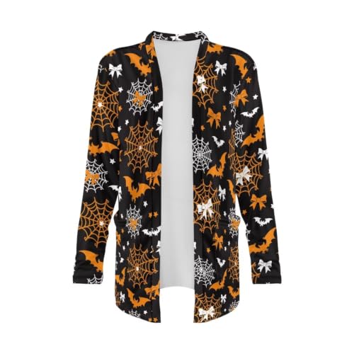 Image of Forchrinse Red Ladybug Cardigan for Women Causal Long Sleeve Open Front Cardigans Sweater Fashion 2024 Fall Coat with Pockets