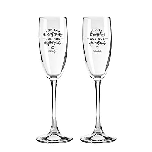 Mr. Wonderful Dos copas de Vidrio para parejas que se quieren