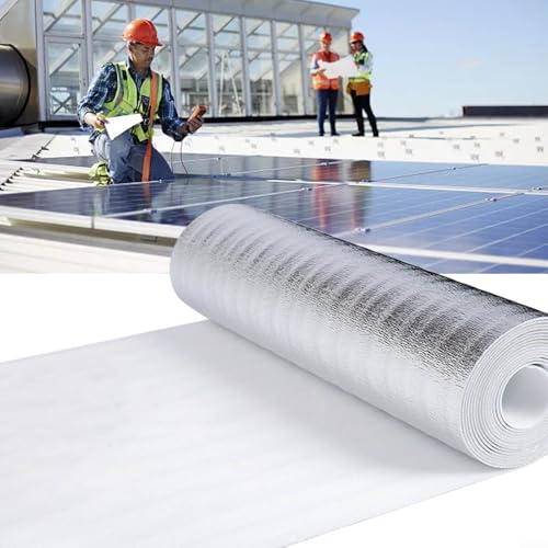 Wall Thermal Insulation Reflective Film Aluminum Foil Radiator Heat Reflector, 3mm Thick Energy Saving Insulation Sheet for Home Heating Efficiency, 10m x 0.5m Size(40cm)