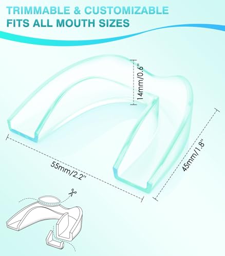 Image of Anti Grinding Guard, Night Guards for Teeth Grinding with 2 x 5X Mirror Case, Spearmint Green, 4 Pack /Small Size