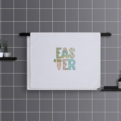 Geschirrtücher Grün Orange Ostern Handtücher Waffeltücher Küchentücher Geschirrhandtücher Saugfähige Trockentücher Küche Multi-Purpose Abtrockentücher Küche Handtuchset 4 Stück (40x60cm)
