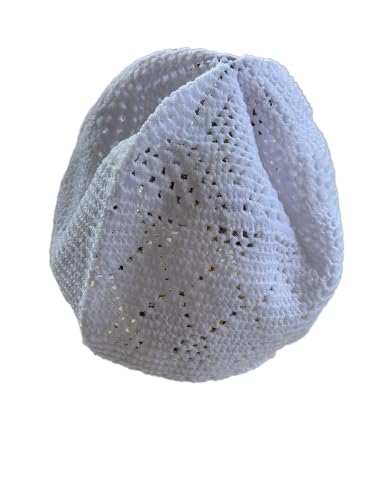 Generic Breathable 100% Handmade Cotton Kufi Cap for Kids, Elegant Design, Easy Care White, 2T